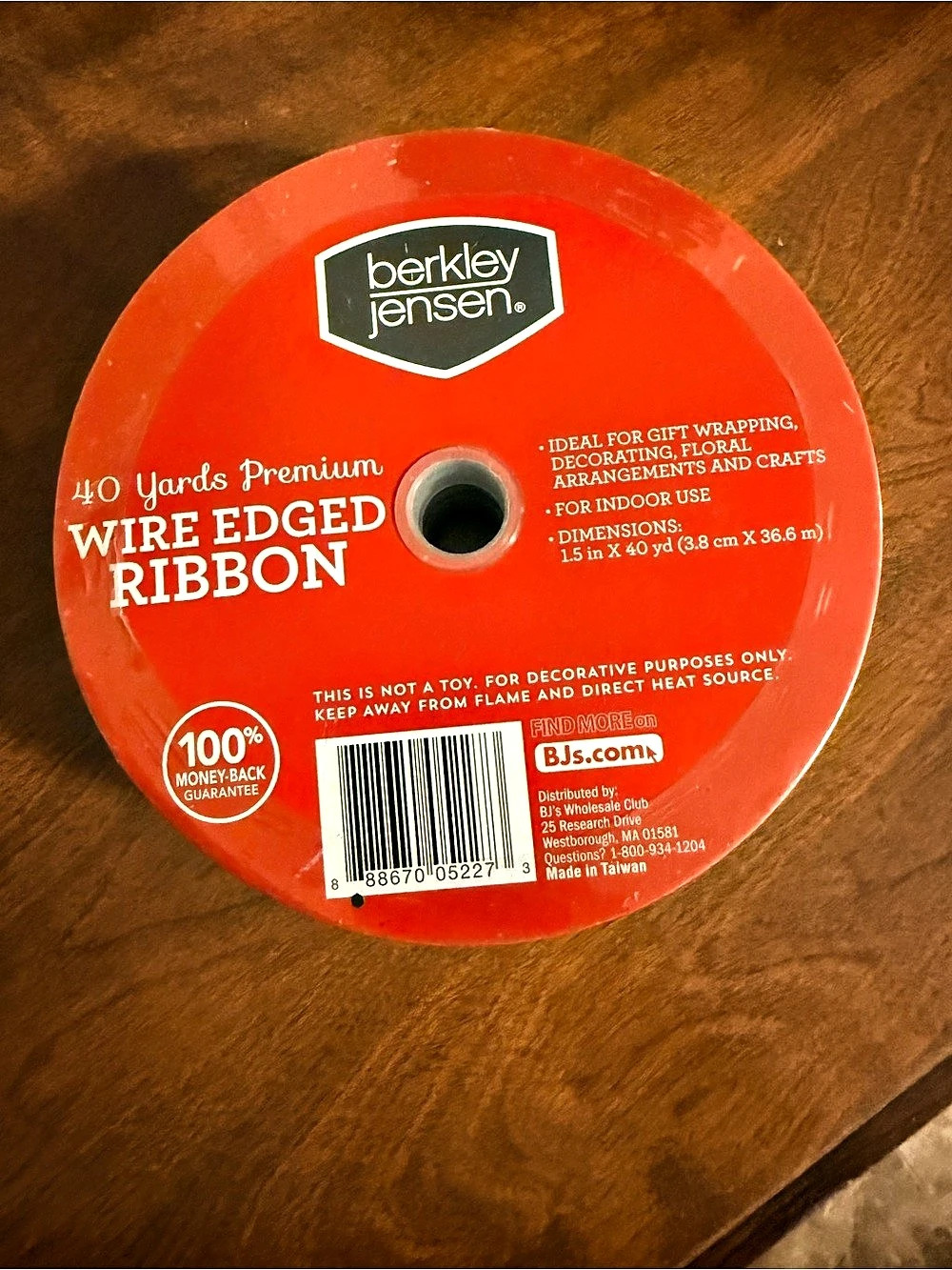 berkley jensen 40 Yards Wire Edged Ribbon Checkered Ribbon 40 Yards NWT